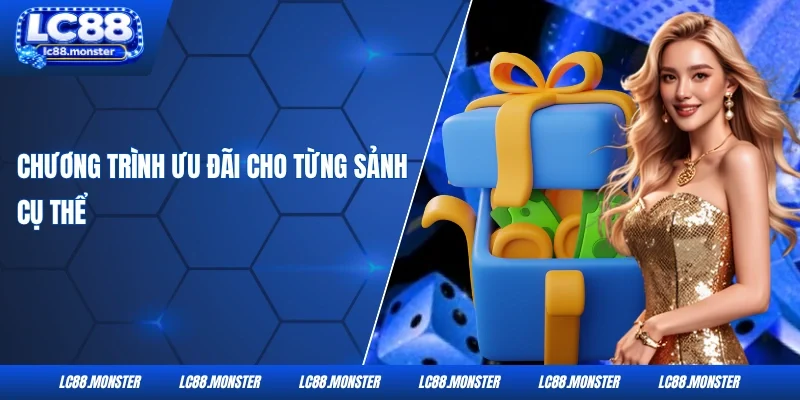 Chương trình ưu đãi cho từng sảnh cụ thể