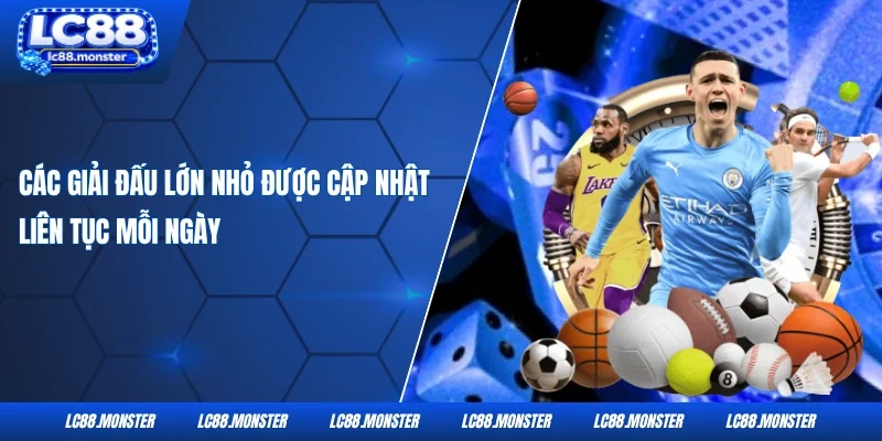 Các giải đấu lớn nhỏ được cập nhật liên tục mỗi ngày